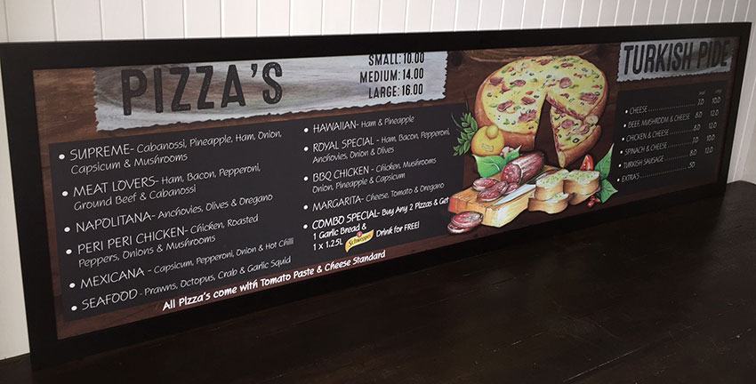 Pizza Chalkart menu Board