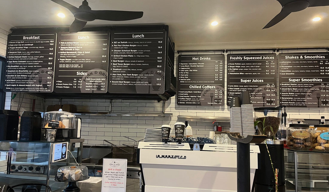 Hanging Rail Menu Boards